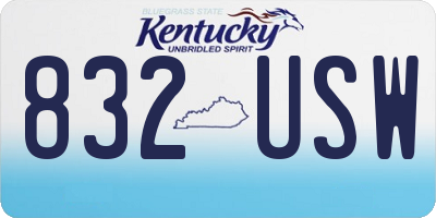 KY license plate 832USW