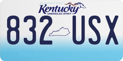 KY license plate 832USX