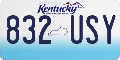 KY license plate 832USY