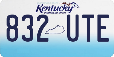 KY license plate 832UTE