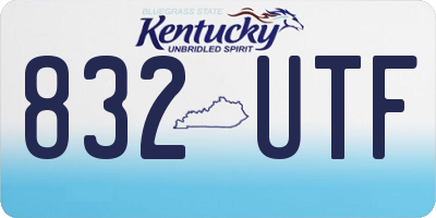 KY license plate 832UTF