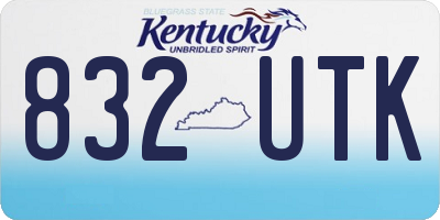 KY license plate 832UTK