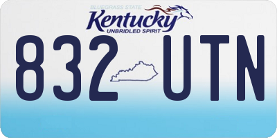 KY license plate 832UTN