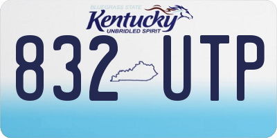 KY license plate 832UTP