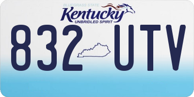 KY license plate 832UTV