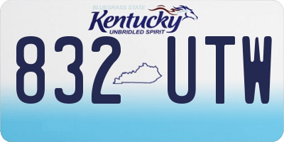 KY license plate 832UTW