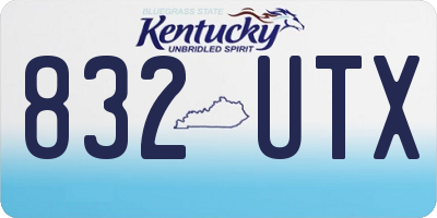 KY license plate 832UTX