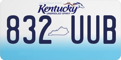 KY license plate 832UUB
