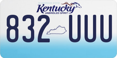 KY license plate 832UUU