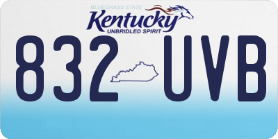 KY license plate 832UVB