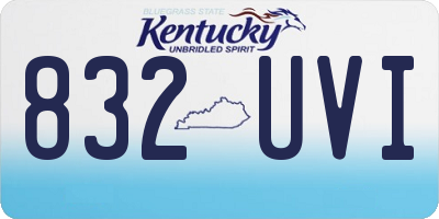 KY license plate 832UVI