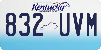 KY license plate 832UVM
