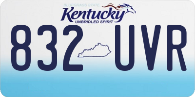 KY license plate 832UVR