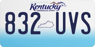 KY license plate 832UVS