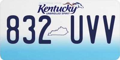 KY license plate 832UVV