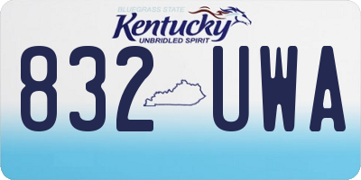KY license plate 832UWA