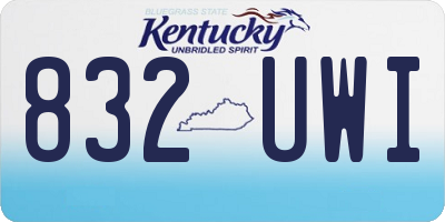 KY license plate 832UWI