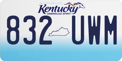 KY license plate 832UWM