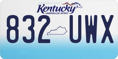 KY license plate 832UWX