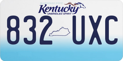 KY license plate 832UXC