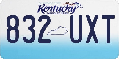 KY license plate 832UXT