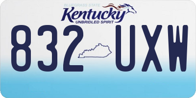 KY license plate 832UXW
