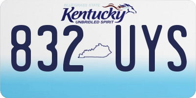 KY license plate 832UYS