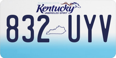 KY license plate 832UYV