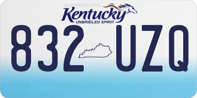 KY license plate 832UZQ