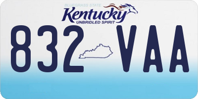 KY license plate 832VAA