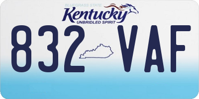 KY license plate 832VAF