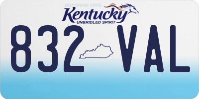 KY license plate 832VAL