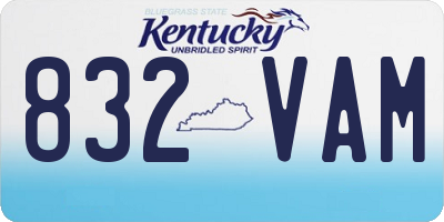 KY license plate 832VAM