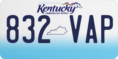 KY license plate 832VAP