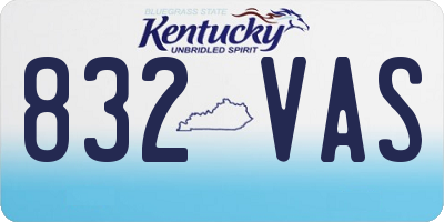 KY license plate 832VAS
