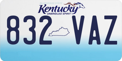KY license plate 832VAZ