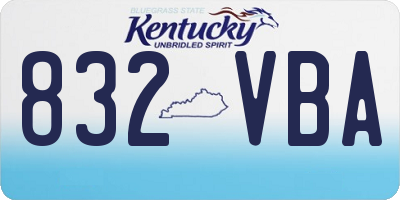 KY license plate 832VBA