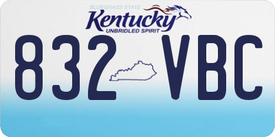 KY license plate 832VBC