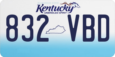 KY license plate 832VBD
