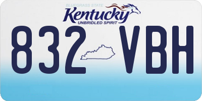 KY license plate 832VBH