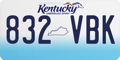 KY license plate 832VBK