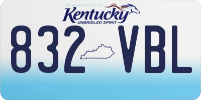 KY license plate 832VBL