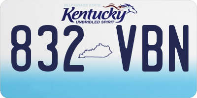 KY license plate 832VBN