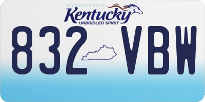 KY license plate 832VBW