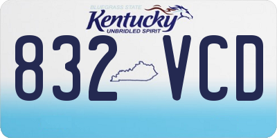 KY license plate 832VCD