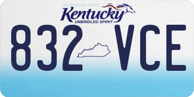 KY license plate 832VCE