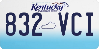 KY license plate 832VCI