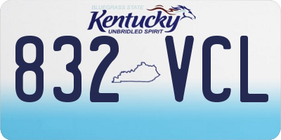 KY license plate 832VCL