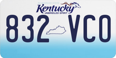 KY license plate 832VCO