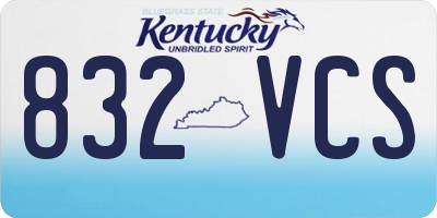 KY license plate 832VCS
